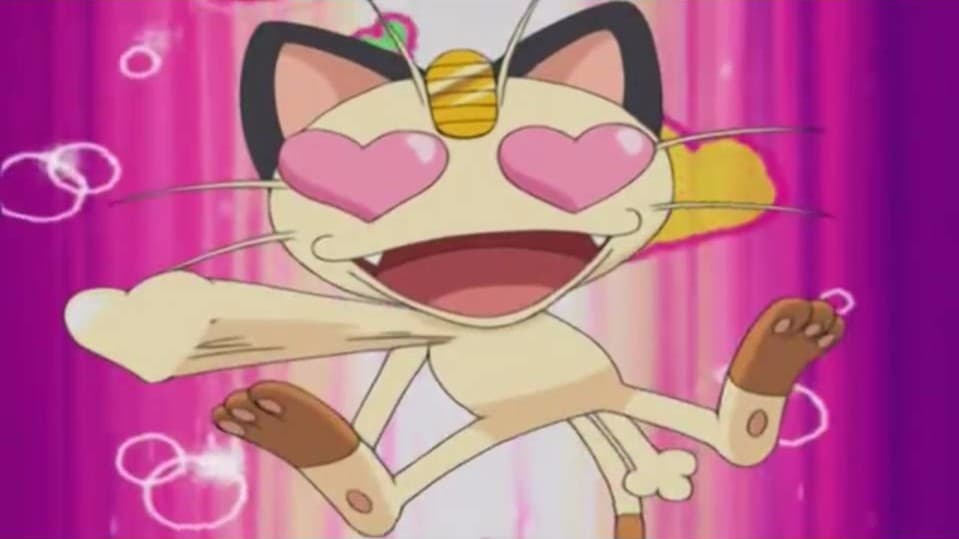 Video – Meowth’s new crush on Glameow gives his Fury Swipes unbelievable power in this official clip from Pokémon: DP Sinnoh League Victors
