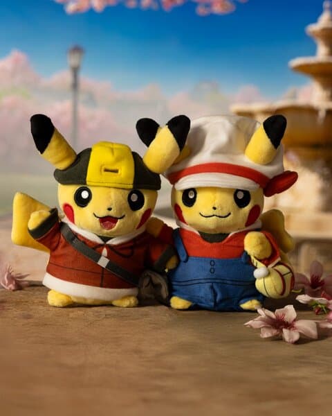 New Johto Region Paired Pikachu Poké Plush available now at the official Pokémon Center