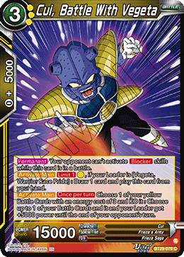 Cui, Battle With Vegeta